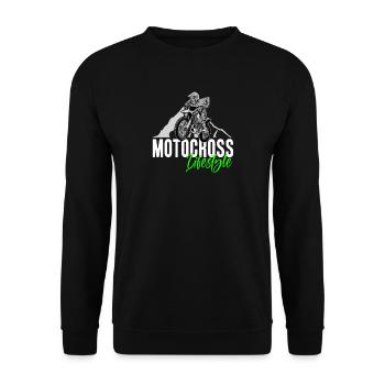 Motocross Lifestyle - Unisex Sweatshirt - black - Front - Alina (178cm) & Michal (187cm)