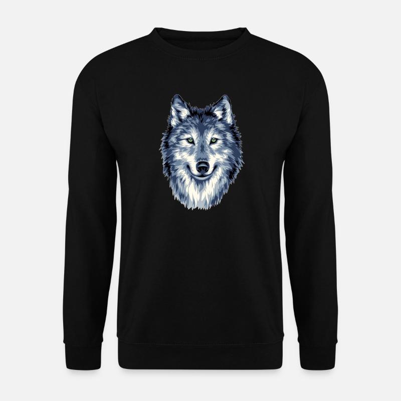 WOLF HEAD - Wildes Herz bis ins Detail - Unisex Pullover - Schwarz