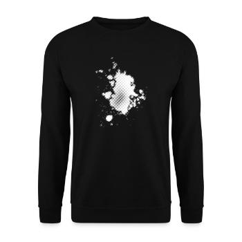 Flash, points fond asymétrique | rastérisé - Sweat-shirt Unisexe - noir - Devant - Alina (178cm) & Michal (187cm)