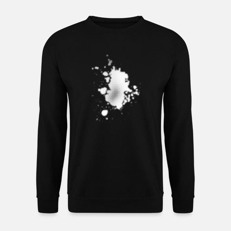 Flash, Dots Background Asymmetrical | rasterized - Unisex Sweatshirt - black