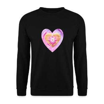 Kleines LotusHerz - Sonja Ariel von Staden - Unisex Pullover - Schwarz - Vorne - Alina (178cm) & Michal (187cm)