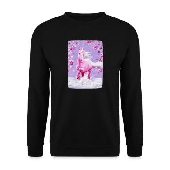 Einhorn BlütenBad - Sonja Ariel von Staden - Unisex Pullover - Schwarz - Vorne - Alina (178cm) & Michal (187cm)