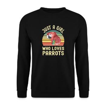 Parrot Macaw - Unisex Sweatshirt - black - Front - Alina (178cm) & Michal (187cm)