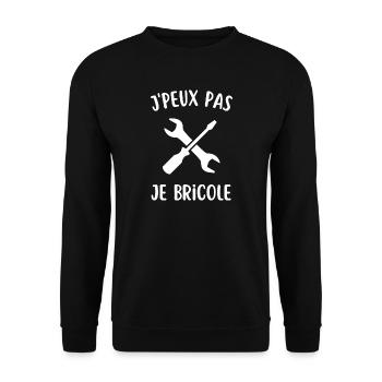 Je peux pas jai bricolage - Sweat-shirt Unisexe - noir - Devant - Alina (178cm) & Michal (187cm)