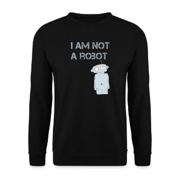 i am not a robot - Unisex Pullover - Schwarz - Vorne - Alina (178cm) & Michal (187cm)