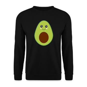 Kawaii, fruits, vegetables, vegan, avocado - Unisex Sweatshirt - black - Front - Alina (178cm) & Michal (187cm)