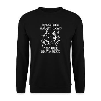 Travail acharné (sombre) - Sweat-shirt Unisexe - noir - Devant - Alina (178cm) & Michal (187cm)