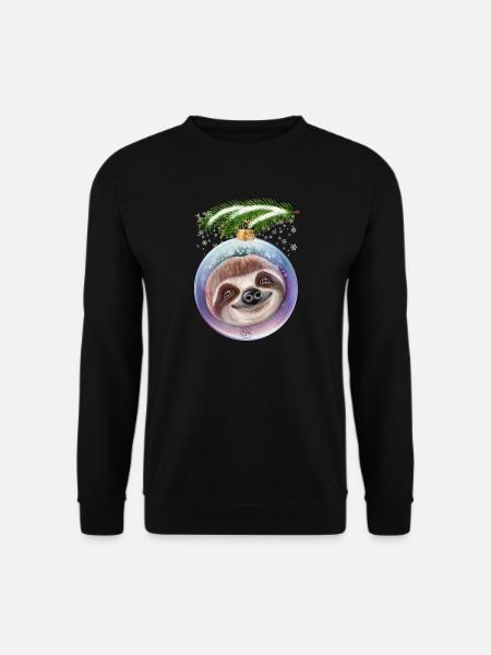 Weihnachten Faultier Schnee niedlich - Unisex Pullover - Schwarz