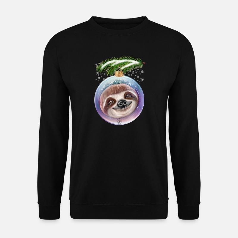 Christmas Cute Sloth Snow - Unisex Sweatshirt - black