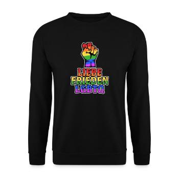 Déclaration d’égalité Love Lgbt Pride - Sweat-shirt Unisexe - noir - Devant - Alina (178cm) & Michal (187cm)