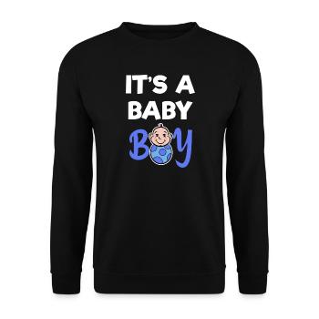 Breastfeeding Baby Statement Pregnant Family Offspring - Unisex Sweatshirt - black - Front - Alina (178cm) & Michal (187cm)