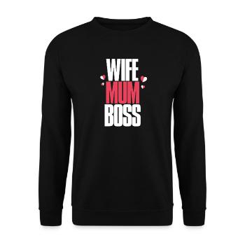 Female motivational text t-shirt - Unisex Sweatshirt - black - Front - Alina (178cm) & Michal (187cm)