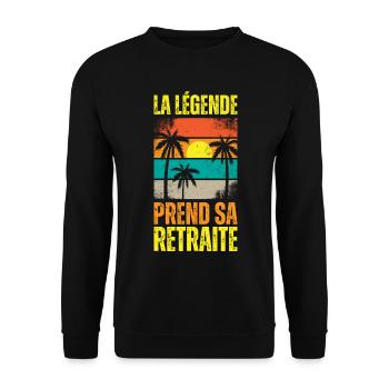 La Légende Prend Sa Retraite Cadeau Pot De Départ - Sweat-shirt Unisexe - noir - Devant - Alina (178cm) & Michal (187cm)
