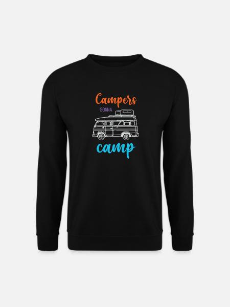 Camper auf dem Weg zum Camp - Unisex Pullover - Schwarz