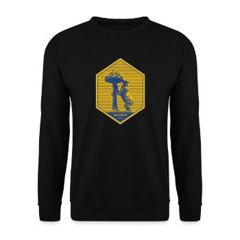 Madrid emblem with bear and tree - Unisex Sweatshirt - black - Front - Alina (178cm) & Michal (187cm)