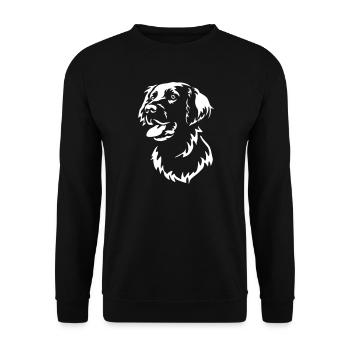 Flat-coated Retriever Head "Black Edition" - Unisex Sweatshirt - black - Front - Alina (178cm) & Michal (187cm)