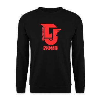 Logo rétro grand rouge 2026 - Sweat-shirt Unisexe - noir - Devant - Alina (178cm) & Michal (187cm)