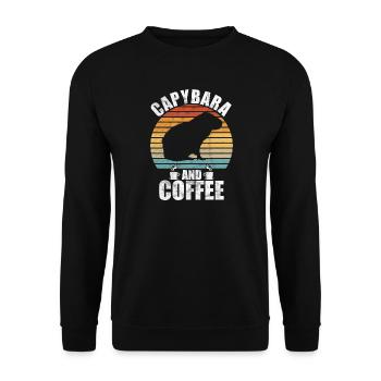 Motif animalier du zoo de Capybara - Sweat-shirt Unisexe - noir - Devant - Alina (178cm) & Michal (187cm)