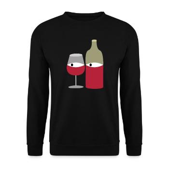 Rotwein - Unisex Pullover - Schwarz - Vorne - Alina (178cm) & Michal (187cm)
