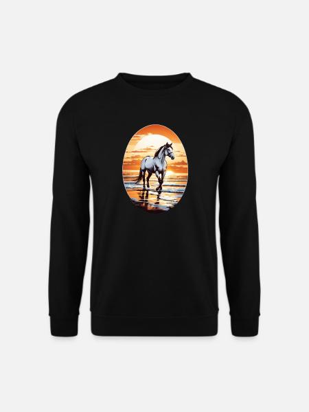 Cheval sur la plage - Sweat-shirt Unisexe - noir