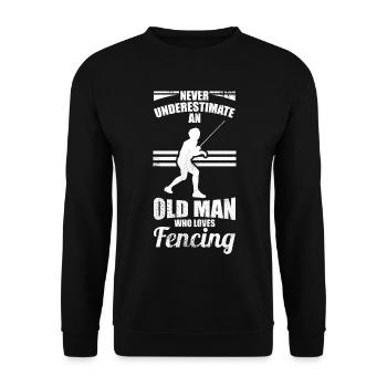Fencing Grandfather - Unisex Sweatshirt - black - Front - Alina (178cm) & Michal (187cm)