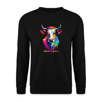 Cute colorful cow - Unisex Sweatshirt - black - Front - Alina (178cm) & Michal (187cm)