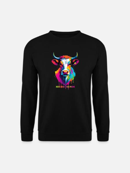 Süße bunte Kuh - Unisex Pullover - Schwarz