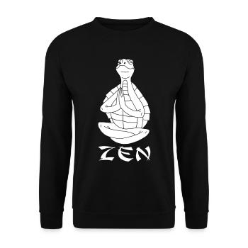 Yogi Turtle (White) - Unisex Sweatshirt - black - Front - Alina (178cm) & Michal (187cm)