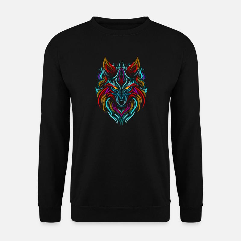 Wolf Tattoo Bunt - Unisex Pullover - Schwarz