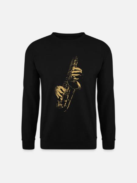 Saxophon für Saxophonisten Blasmusiker - Unisex Pullover - Schwarz