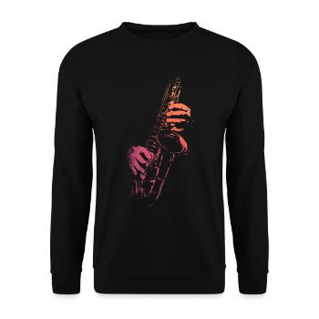 Saxophone for Saxophonists Brass Musicians - Unisex Sweatshirt - black - Front - Alina (178cm) & Michal (187cm)