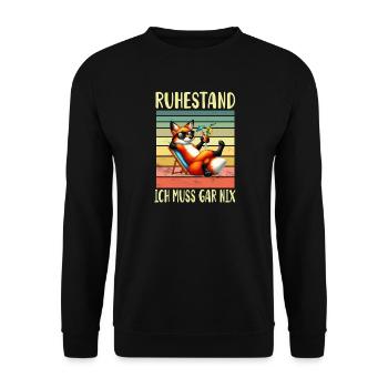 Renard à la retraite pour les retraités - Sweat-shirt Unisexe - noir - Devant - Alina (178cm) & Michal (187cm)