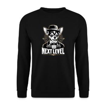 Chihuahua Next Level Suit Tuxedo Dog Gift - Unisex Sweatshirt - black - Front - Alina (178cm) & Michal (187cm)