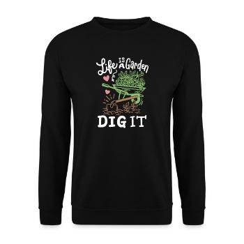 Gartenarbeit Garten Gärtner - Unisex Pullover - Schwarz - Vorne - Alina (178cm) & Michal (187cm)