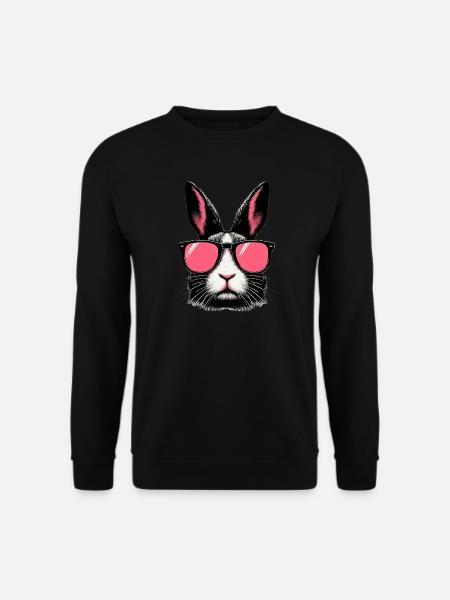 Rabbit with Sunglasses - Unisex Sweatshirt - black