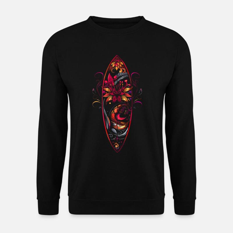 Surfbrett Cartoon - Unisex Pullover - Schwarz