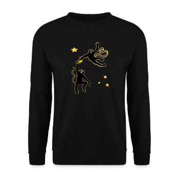 Two monkeys swinging a beer - Unisex Sweatshirt - black - Front - Alina (178cm) & Michal (187cm)