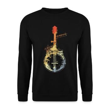 Banjo Sketch Vintage Look - Unisex Sweatshirt - black - Front - Alina (178cm) & Michal (187cm)