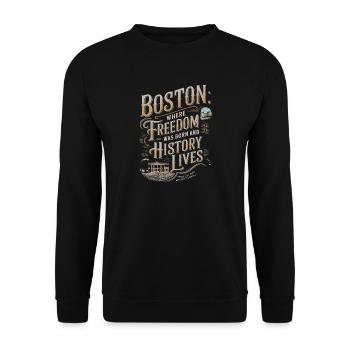 Boston: Wo die Freiheit geboren wurde und die Geschichte lebt - Unisex Pullover - Schwarz - Vorne - Alina (178cm) & Michal (187cm)