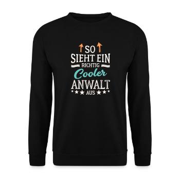 So sieht ein richtig cooler Anwalt aus Jurist - Unisex Pullover - Schwarz - Vorne - Alina (178cm) & Michal (187cm)