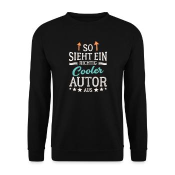 So sieht ein cooler Autor aus Schriftsteller - Unisex Pullover - Schwarz - Vorne - Alina (178cm) & Michal (187cm)