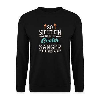 So sieht ein richtig cooler Sänger aus - Unisex Pullover - Schwarz - Vorne - Alina (178cm) & Michal (187cm)