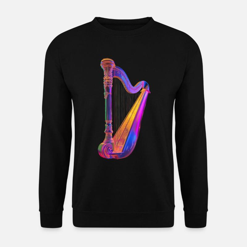 Harfe - Unisex Pullover - Schwarz