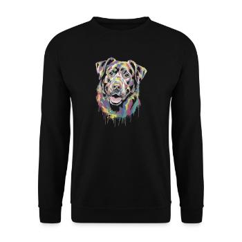 Chien dégoulinant coloré - Sweat-shirt Unisexe - noir - Devant - Alina (178cm) & Michal (187cm)