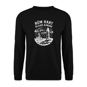 Rüm Hart - Clear Kiming - white - Unisex Sweatshirt - black - Front - Alina (178cm) & Michal (187cm)