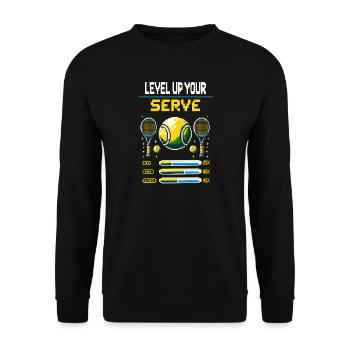 Kids Tennis Level Up your Serve Hoodie T-Shirt - Unisex Sweatshirt - black - Front - Alina (178cm) & Michal (187cm)