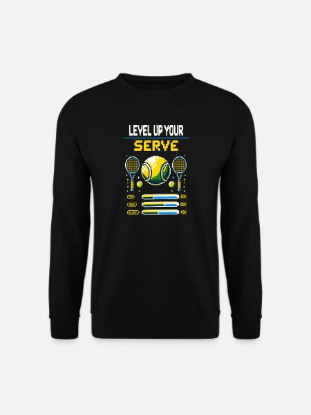 Kinder Tennis Level Up your Serve Hoodie T-Shirt - Unisex Pullover - Schwarz