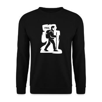 Freedom of hiking - outdoor and nature symbol - Unisex Sweatshirt - black - Front - Alina (178cm) & Michal (187cm)