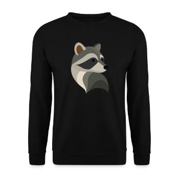 Playful Raccoon – Cute Animal Illustration - Unisex Sweatshirt - black - Front - Alina (178cm) & Michal (187cm)