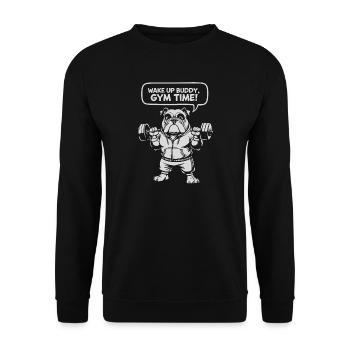 Bulldog GYM TIME - Unisex Sweatshirt - black - Front - Alina (178cm) & Michal (187cm)